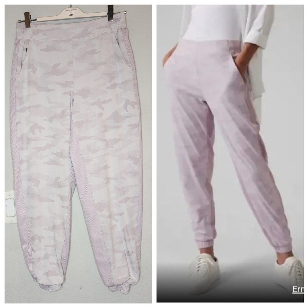 Athleta Brooklyn Lined Purple Camo Jogger Pants Womens Size 6